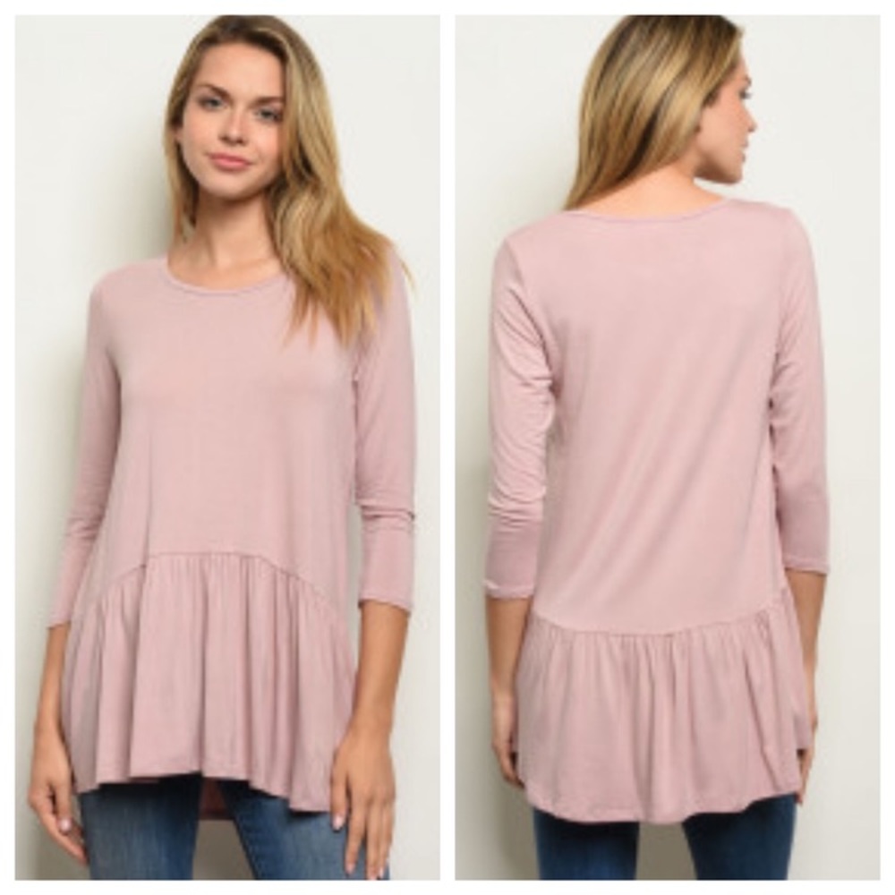 Mauve Color 3/4 Sleeve Tunic Top